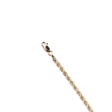 Especial pulsera de oro 18kts, modelo cordon diamantada en 19cm de largo con cierre mosqueton. 3.00grs.