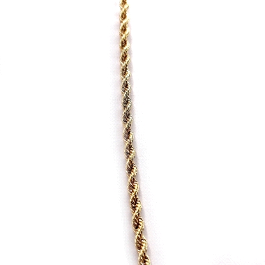 Cordon de oro 18kts en 2.2 mm de grosor, largo 50cm, Cierre cocodrilo. 6.90grs.