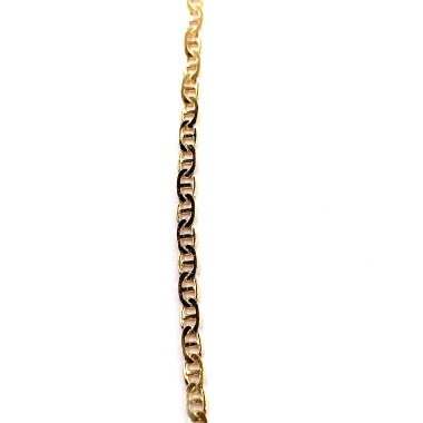 Bonita cadena maciza de oro 18kts, modelo plana con cierre mosquetón. 6.00grs.