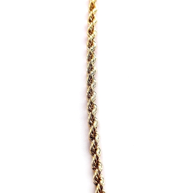 Cordon de oro 18kts, en 3mm de grosor,Largo de la cadena 45cm, Cierre mosquetón. 8.70grs.