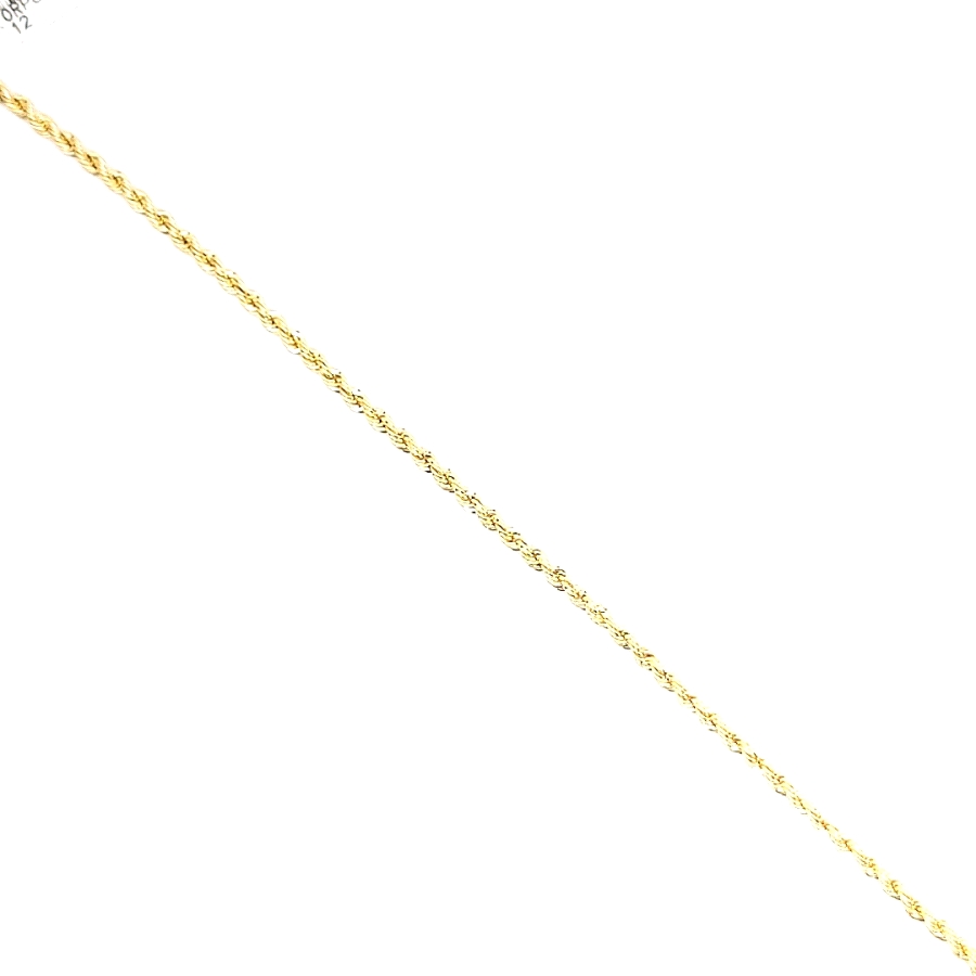 Bonita pulsera de oro 18kts, modelo corodn facetado en 2,5mm de grosor y 21cm de largo. Cierre mosquetón fuerte y seguro. 2.00gr