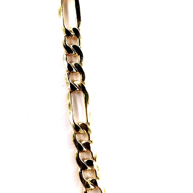 Espectacular cadena de oro 18kts, modelo 3x1 plana. Cadena de eslabon tres por uno en 6mm de ancho y 50cm de largo. Cierre mosqu