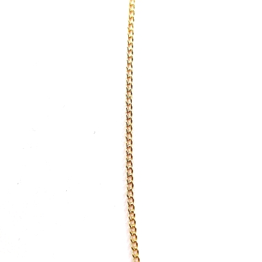 Bonita cadena de oro 18kts, modelo barbada plana ligera en 50cm de largo. Cierre argolla resorte. 1.60grs.