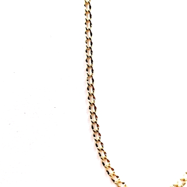Cadena de oro 18kts, modelo esñabón plana abierto en 50cm de largo. Ideal cadena de oro 18kts, ligera, aparente estilo barbada. 