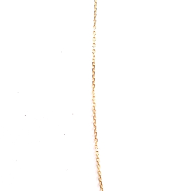 Cadena oro 18kts, modelo eslabon forazada en 45cm largo. Cadena de oro de hilo fino, modelo clásico. Cierre argolla resorte. 1.2