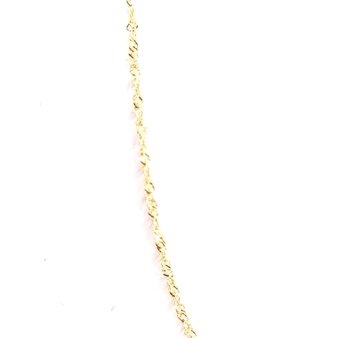 Cadena de oro 18kts, modelo singapur en 50cm de largo. Cadena fina de oro modelo mujer, estilo torzado facetado. Cierre argolla 