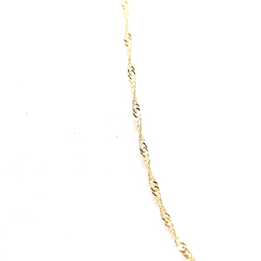 Cadena de oro 18kts, modelo singapur. Cadena de hilo torzado fuerte y con mucha luz. Una acadena super femenina- Cadena de 45 cm