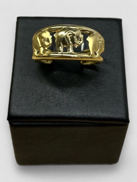 Anillo Elefantes oro18K. Peso 2g 2.00grs.