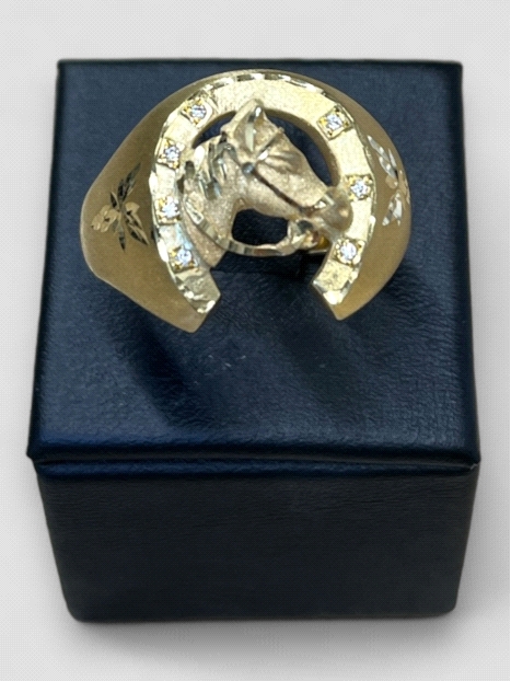 Anillo Oro 18K estilo herradura. Peso 13g 13.00grs.