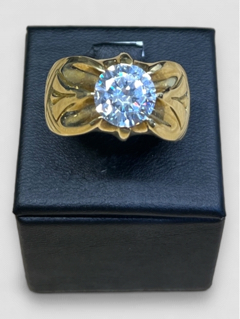 Anillo hombre Oro 18K estilo solitario. Peso 14.5g 14.50grs.