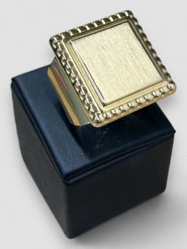 Anillo hombre Oro 18K tipo sello con guarda estilo Versace. Peso 15g