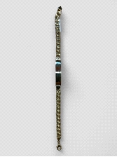 Pulsera Oro 18K barbada con chapa. Peso 32.2g