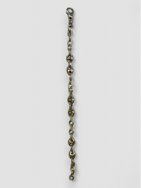 Pulsera Oro 18K estilo grano de café. Peso 9.8g