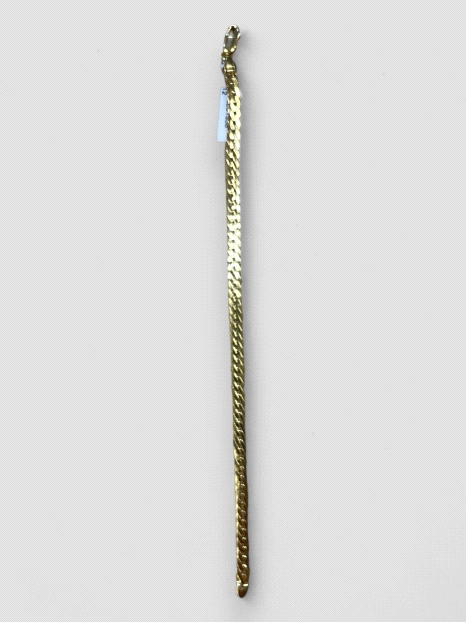 Pulsera Oro 18K estilo espiga plana. Peso 6.2g