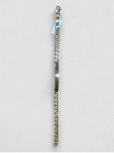 Pulsera Oro 18K barbada con chapa. Peso 19.6g