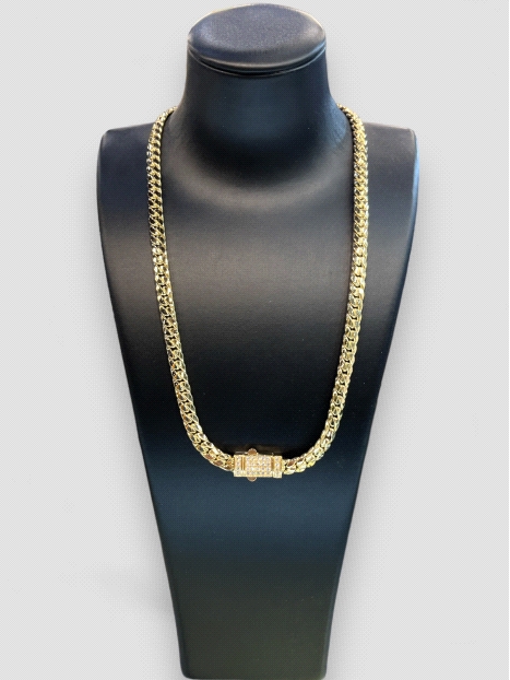 Cadena barbada de oro 18kl