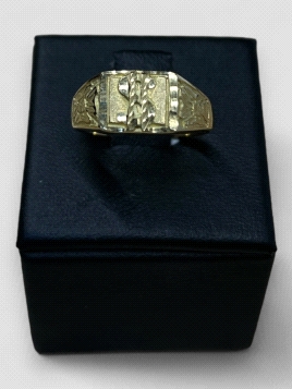 Anillo Oro 18K símbolo Dolar. Peso 4.3g.